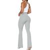 imageSunzel Flare Leggings Crossover Yoga Pants with Tummy Control HighWaisted and Wide LegSilver Grey
