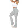 imageSunzel Flare Leggings Crossover Yoga Pants with Tummy Control HighWaisted and Wide LegSilver Grey