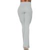 imageSunzel Flare Leggings Crossover Yoga Pants with Tummy Control HighWaisted and Wide LegSilver Grey