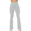imageSunzel Flare Leggings Crossover Yoga Pants with Tummy Control HighWaisted and Wide LegSilver Grey