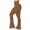 imageSunzel Flare Leggings Crossover Yoga Pants with Tummy Control HighWaisted and Wide LegWine Red