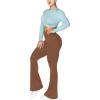 imageSunzel Flare Leggings Crossover Yoga Pants with Tummy Control HighWaisted and Wide LegWine Red