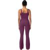 imageSunzel Mini Flare Leggings for Women High Waist Yoga Pants with Tummy Control Casual Gym Workout Bootcut LeggingsCherry Red