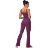 imageSunzel Mini Flare Leggings for Women High Waist Yoga Pants with Tummy Control Casual Gym Workout Bootcut LeggingsCherry Red