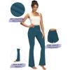 imageSunzel Mini Flare Leggings for Women High Waist Yoga Pants with Tummy Control Casual Gym Workout Bootcut LeggingsForest Green