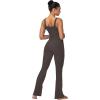 imageSunzel Mini Flare Leggings for Women High Waist Yoga Pants with Tummy Control Casual Gym Workout Bootcut LeggingsSeal Brown