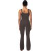 imageSunzel Mini Flare Leggings for Women High Waist Yoga Pants with Tummy Control Casual Gym Workout Bootcut LeggingsSeal Brown