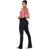 imageSunzel Mini Flare Leggings for Women V Crossover Mid Rise Workout Flared Yoga Pants with Tummy Control and Wide LegBlack