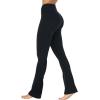 imageSunzel Mini Flare Leggings for Women V Crossover Mid Rise Workout Flared Yoga Pants with Tummy Control and Wide LegBlack