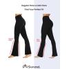 imageSunzel Mini Flare Leggings for Women V Crossover Mid Rise Workout Flared Yoga Pants with Tummy Control and Wide LegClassic Blue