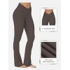 imageSunzel Mini Flare Leggings for Women V Crossover Mid Rise Workout Flared Yoga Pants with Tummy Control and Wide LegSeal Brown