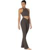 imageSunzel Mini Flare Leggings for Women V Crossover Mid Rise Workout Flared Yoga Pants with Tummy Control and Wide LegSeal Brown