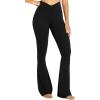 imageSunzel Sunzfly Flare Leggings for Women Cross Over High Waisted Yoga Pants with Wide Leg and Tummy Control for WorkoutBlack
