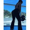 imageSunzel Sunzfly Flare Leggings for Women Cross Over High Waisted Yoga Pants with Wide Leg and Tummy Control for WorkoutBlack