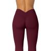 imageSunzel Sunzfly Flare Leggings for Women Cross Over High Waisted Yoga Pants with Wide Leg and Tummy Control for WorkoutBlack Cherry