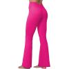 imageSunzel Sunzfly Flare Leggings for Women Cross Over High Waisted Yoga Pants with Wide Leg and Tummy Control for WorkoutHot Pink