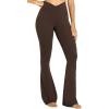 imageSunzel Sunzfly Flare Leggings for Women Cross Over High Waisted Yoga Pants with Wide Leg and Tummy Control for WorkoutSeal Brown