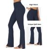 imageSunzel Sunzfly Split Hem Flare Leggings for Women High Waisted Casual Bootcut Flared Yoga Pants with Tummy ControlAsh Blue