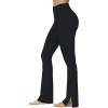 imageSunzel Sunzfly Split Hem Flare Leggings for Women High Waisted Casual Bootcut Flared Yoga Pants with Tummy ControlBlack