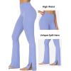 imageSunzel Sunzfly Split Hem Flare Leggings for Women High Waisted Casual Bootcut Flared Yoga Pants with Tummy ControlBlack