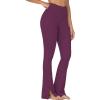 imageSunzel Sunzfly Split Hem Flare Leggings for Women High Waisted Casual Bootcut Flared Yoga Pants with Tummy ControlCherry Red