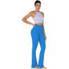 imageSunzel Sunzfly Split Hem Flare Leggings for Women High Waisted Casual Bootcut Flared Yoga Pants with Tummy ControlClassic Blue