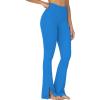 imageSunzel Sunzfly Split Hem Flare Leggings for Women High Waisted Casual Bootcut Flared Yoga Pants with Tummy ControlClassic Blue