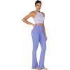 imageSunzel Sunzfly Split Hem Flare Leggings for Women High Waisted Casual Bootcut Flared Yoga Pants with Tummy ControlPeriwinkle