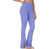imageSunzel Sunzfly Split Hem Flare Leggings for Women High Waisted Casual Bootcut Flared Yoga Pants with Tummy ControlPeriwinkle