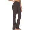 imageSunzel Sunzfly Split Hem Flare Leggings for Women High Waisted Casual Bootcut Flared Yoga Pants with Tummy ControlSeal Brown