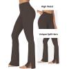 imageSunzel Sunzfly Split Hem Flare Leggings for Women High Waisted Casual Bootcut Flared Yoga Pants with Tummy ControlSeal Brown
