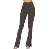imageSunzel Sunzfly Split Hem Flare Leggings for Women High Waisted Casual Bootcut Flared Yoga Pants with Tummy ControlSeal Brown
