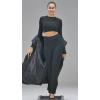imageSunzel Womens 2 Piece Lounge Set Knit Long Sleeve Cropped Top with High Waisted Mini Flare Pants Matching Sets Casual OutfitBlack