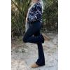 imageSunzel Womens Flare Leggings No Front Seam Flare Yoga Pants with Tummy Control Crossover High Waist and Wide LegBlack