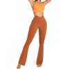imageSunzel Womens Flare Leggings No Front Seam Flare Yoga Pants with Tummy Control Crossover High Waist and Wide LegCaramel Cafe