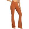 imageSunzel Womens Flare Leggings No Front Seam Flare Yoga Pants with Tummy Control Crossover High Waist and Wide LegCaramel Cafe