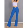 imageSunzel Womens Flare Leggings No Front Seam Flare Yoga Pants with Tummy Control Crossover High Waist and Wide LegClassic Blue