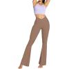 imageSunzel Womens Flare Leggings No Front Seam Flare Yoga Pants with Tummy Control Crossover High Waist and Wide LegCoca Mocha