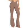 imageSunzel Womens Flare Leggings No Front Seam Flare Yoga Pants with Tummy Control Crossover High Waist and Wide LegCoca Mocha