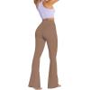 imageSunzel Womens Flare Leggings No Front Seam Flare Yoga Pants with Tummy Control Crossover High Waist and Wide LegCoca Mocha