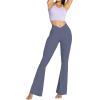 imageSunzel Womens Flare Leggings No Front Seam Flare Yoga Pants with Tummy Control Crossover High Waist and Wide LegDeep Sea Blue