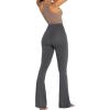 imageSunzel Womens Flare Leggings No Front Seam Flare Yoga Pants with Tummy Control Crossover High Waist and Wide LegGrey