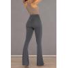 imageSunzel Womens Flare Leggings No Front Seam Flare Yoga Pants with Tummy Control Crossover High Waist and Wide LegGrey