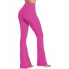 imageSunzel Womens Flare Leggings No Front Seam Flare Yoga Pants with Tummy Control Crossover High Waist and Wide LegHot Pink