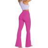 imageSunzel Womens Flare Leggings No Front Seam Flare Yoga Pants with Tummy Control Crossover High Waist and Wide LegHot Pink