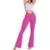 imageSunzel Womens Flare Leggings No Front Seam Flare Yoga Pants with Tummy Control Crossover High Waist and Wide LegHot Pink