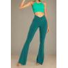 imageSunzel Womens Flare Leggings No Front Seam Flare Yoga Pants with Tummy Control Crossover High Waist and Wide LegJasper Green