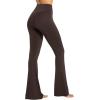 imageSunzel Womens Flare Leggings No Front Seam Flare Yoga Pants with Tummy Control Crossover High Waist and Wide LegJava Brown