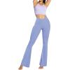 imageSunzel Womens Flare Leggings No Front Seam Flare Yoga Pants with Tummy Control Crossover High Waist and Wide LegLight Blue
