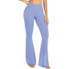 imageSunzel Womens Flare Leggings No Front Seam Flare Yoga Pants with Tummy Control Crossover High Waist and Wide LegLight Blue